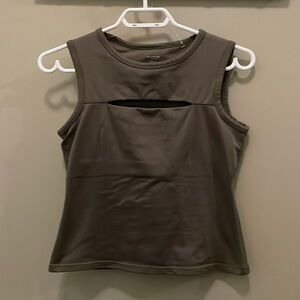 Vintage LOTUSWEAR Anywear 00s Ladies Yoga Open Cleavage CHEST Bra Tank Top Small